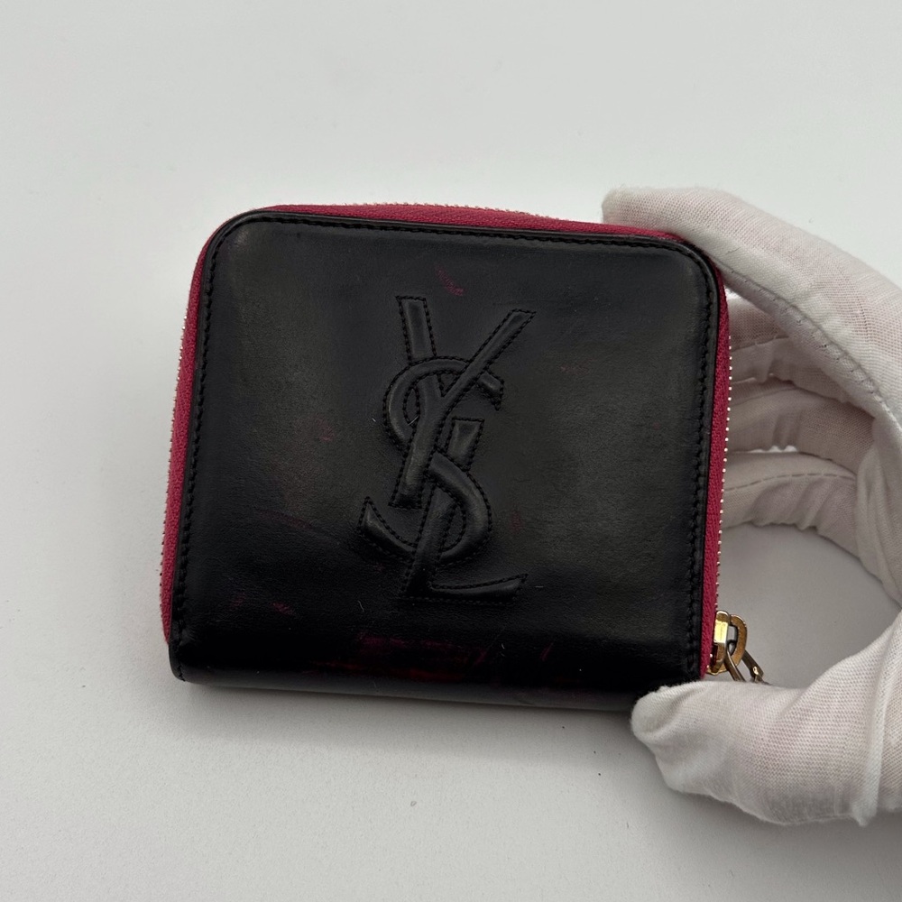 Yves Saint Laurent Black and Pink Wallet